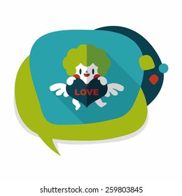 Valentine's Day cupid flat icon with long shadow,eps10