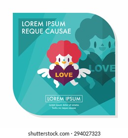 Valentine's Day cupid flat icon with long shadow,eps10