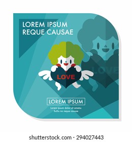Valentine's Day cupid flat icon with long shadow,eps10
