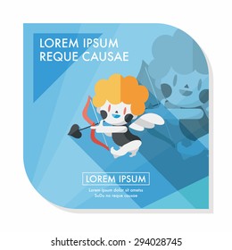 Valentine's Day cupid flat icon with long shadow,eps10