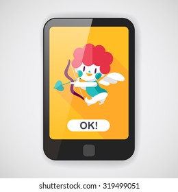Valentine's Day cupid flat icon with long shadow,eps10