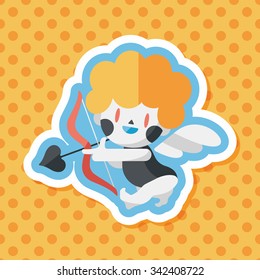 Valentine's Day cupid flat icon with long shadow,eps10