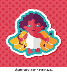 Valentine's Day cupid flat icon with long shadow,eps10