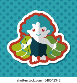 Valentine's Day cupid flat icon with long shadow,eps10