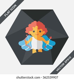 Valentine's Day cupid flat icon with long shadow,eps10