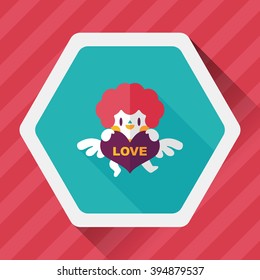 Valentine's Day cupid flat icon with long shadow,eps10