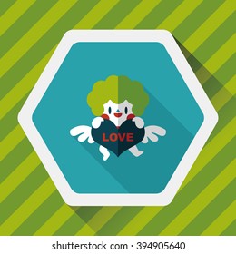Valentine's Day cupid flat icon with long shadow,eps10