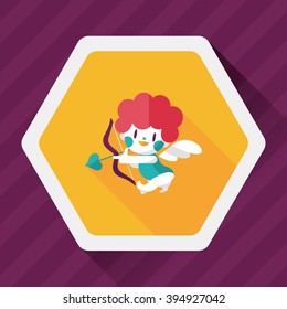 Valentine's Day cupid flat icon with long shadow,eps10