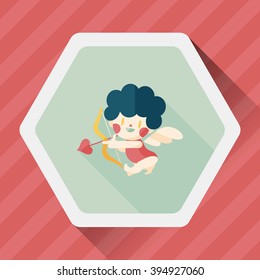 Valentine's Day cupid flat icon with long shadow,eps10