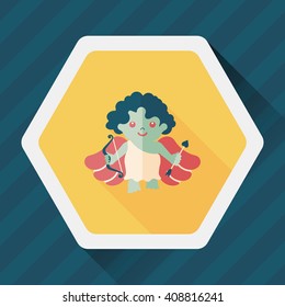 Valentine's Day cupid flat icon with long shadow,eps10