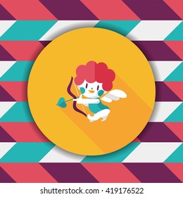 Valentine's Day cupid flat icon with long shadow,eps10