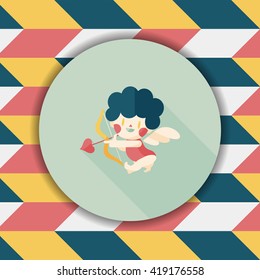 Valentine's Day cupid flat icon with long shadow,eps10