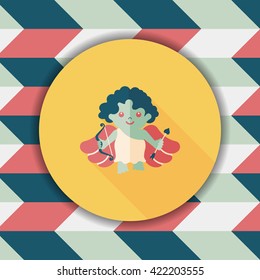 Valentine's Day cupid flat icon with long shadow,eps10