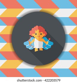 Valentine's Day cupid flat icon with long shadow,eps10