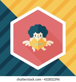 Valentine's Day cupid flat icon with long shadow,eps10