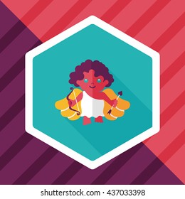Valentine's Day cupid flat icon with long shadow,eps10