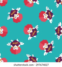 Valentine's Day cupid flat icon,eps10 seamless pattern background
