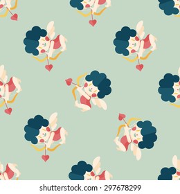 Valentine's Day cupid flat icon,eps10 seamless pattern background