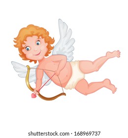 Valentine's Day cupid  isolated on white.