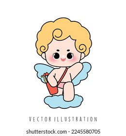 El día de San Valentín cupido. Ilustración del vector