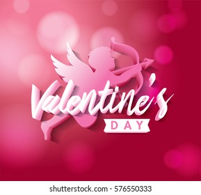 Valentinstag mit Cupid. Vektorgrafik