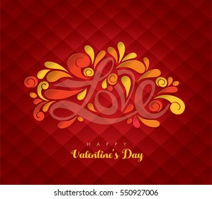 Valentine's day with cut paper. Vector illustration