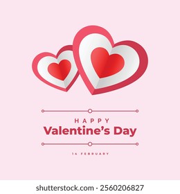 Valentines Day Cute Background With Two Hearts