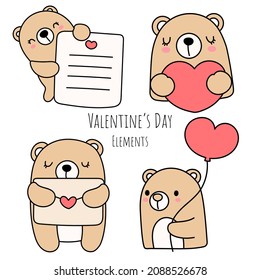 Día de San Valentín con un oso lindo