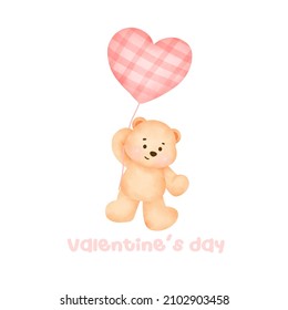  Valentine's day with cute bear greeting card.