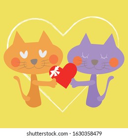 Valentine's Day of cute cats