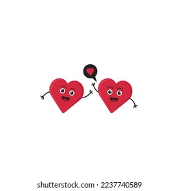 valentine's day cute couple cartoon expression vector illustration
