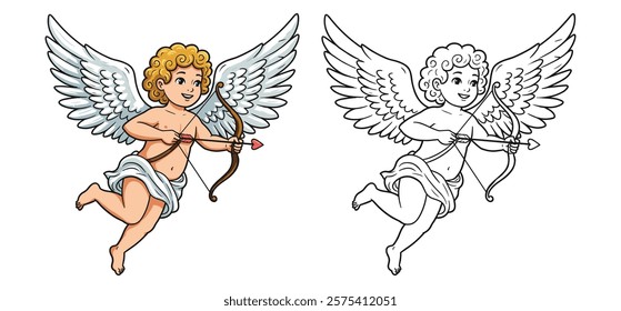 A Valentines Day cute little cupid vector illustration 