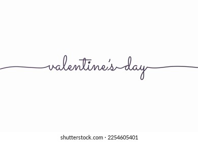 Valentine's Day Cute Monoline. Vector Illustration. EPS 10