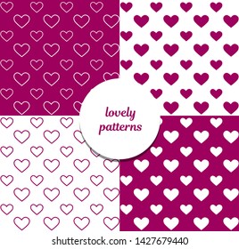 Valentine's day cute pattern with hearts. Usable for posters, cards, wrapping paper etc. Vector illustration 