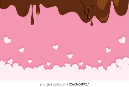 Valentine's day cute pink background illustration material