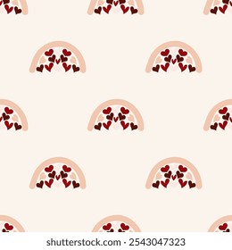 valentines day, cute seamless pattern with hearts and romantic elements