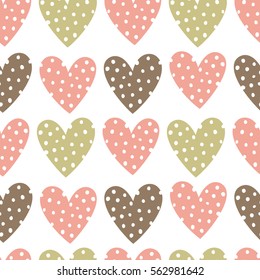 Valentine's Day. Cute seamless pattern with hearts.