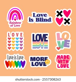 Valentine's day cute stikers bundle for celebrating valentine's Day on 14 February. Wallpaper, flyer, poster, sticker, banner, card.