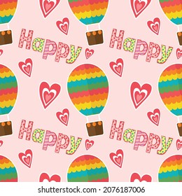 valentine's day cute things seamless pattern vector