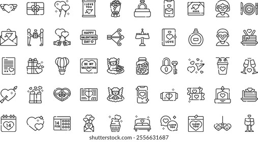 Valentines day dates icons High-Quality Vector Icons Collection with Editable Stroke. Ideal for Professional and Creative Projects.