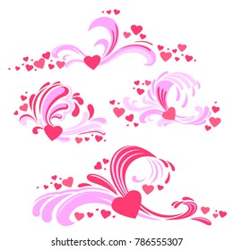 Valentine's Day decor elements for your design. Vector illustration