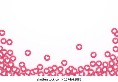 Valentines Day decoration backdrop. Greeting card template from hearts. Vector illustration. EPS 10