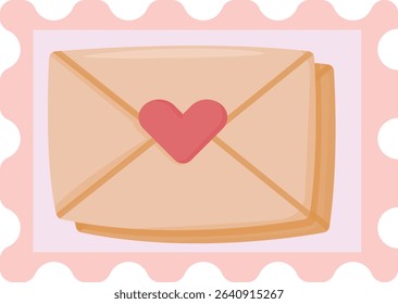 Valentine's Day Decoration Cute Pink Pastel Design Valentine Love Happy Heart's Day Stationery Stamp Post Letter Post Office