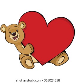 Valentines day decoration, teddy bear with heart