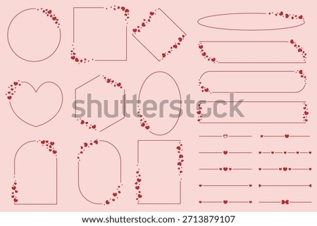 Valentine's day decorative frame element, heart frame
