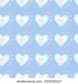 Valentines day, decorative hearts. Love concept. Retro pattern seamless. Vector background