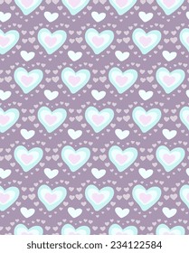 Valentines day, decorative hearts. Love concept. Retro pattern seamless. Vector background
