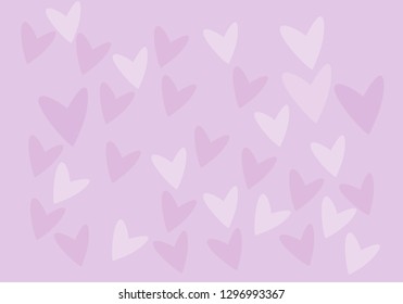 Valentine's day decorative pattern red hearts confetti isolated on white background. Festive valentine backdrop. 
