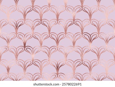 Valentine's Day decorative seamless pattern for with rose gold glitter hearts.