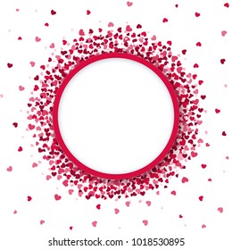 Valentines Day. Design background with hearts. Vector illustration.